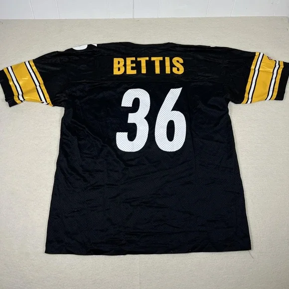 Vintage Pittsburgh Steelers Jersey Mens XL Black NFL Football Jerome Bettis 90s‎